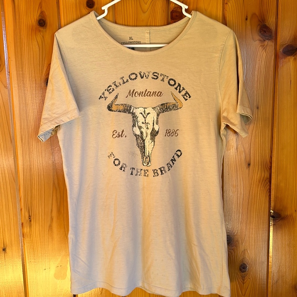 A tan tshirt
